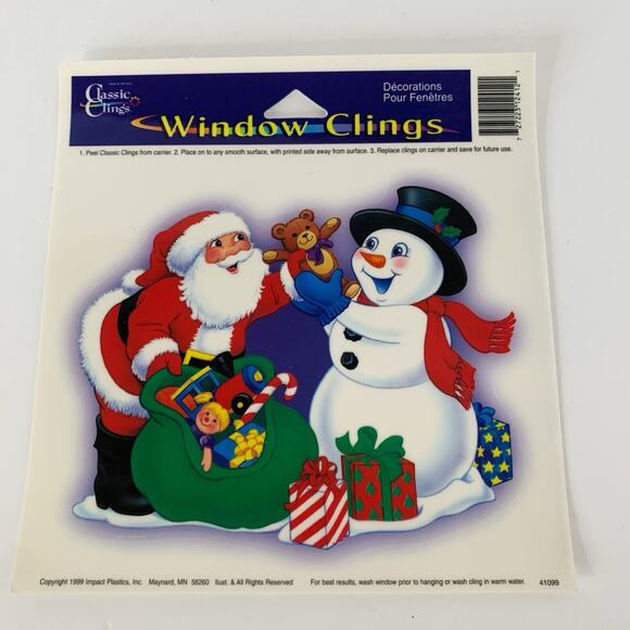 Vintage Classic Clings Christmas Window Clings Decorations 1999 Lot of 6 - Picture 6 of 11